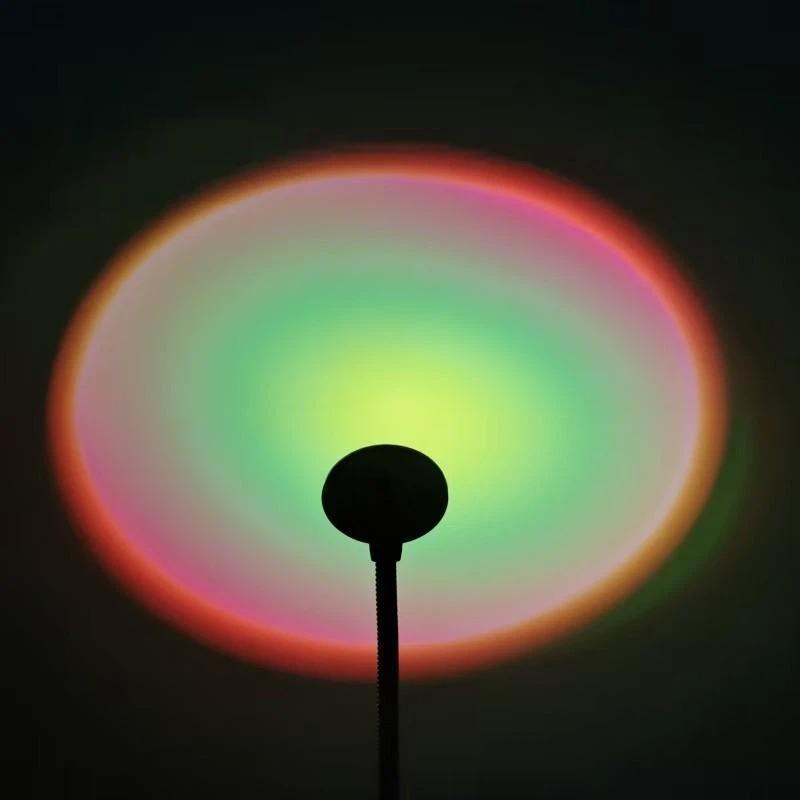 Sunset Projection Lamp Usb Multicolors Home Decoratmosphere Lamp, Flexible Stent, Suitable For Living Room And Bedroom
