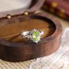 Egg-shaped inlaid natural colored spar ring s925 sterling silver simple and versatile new ring fashion retro jewelry gift