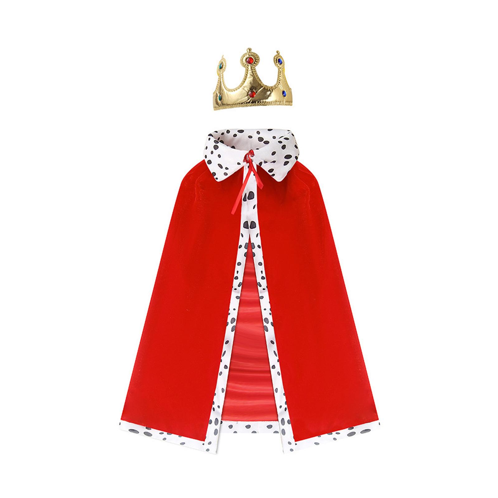 King Robe Costume Set King Cloak Crown Set King Capes Halloween Cosplay Costume for Kids Teen Adult Cosplay, Role Play child