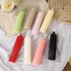 European Style Colorful Striped Cylindrical Candles for Weddings and Home Decor
