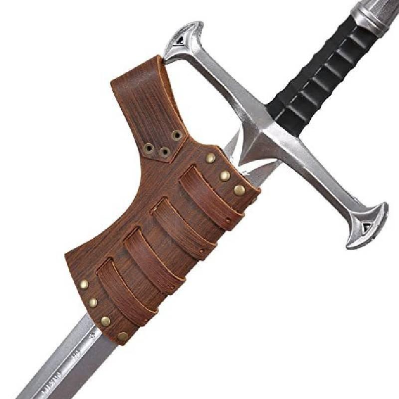 Medieval Frog Skin Sword Renaissance Accessory Knight Sword Leather Sheath Costume Accessory Adjustable Black Brown Pu