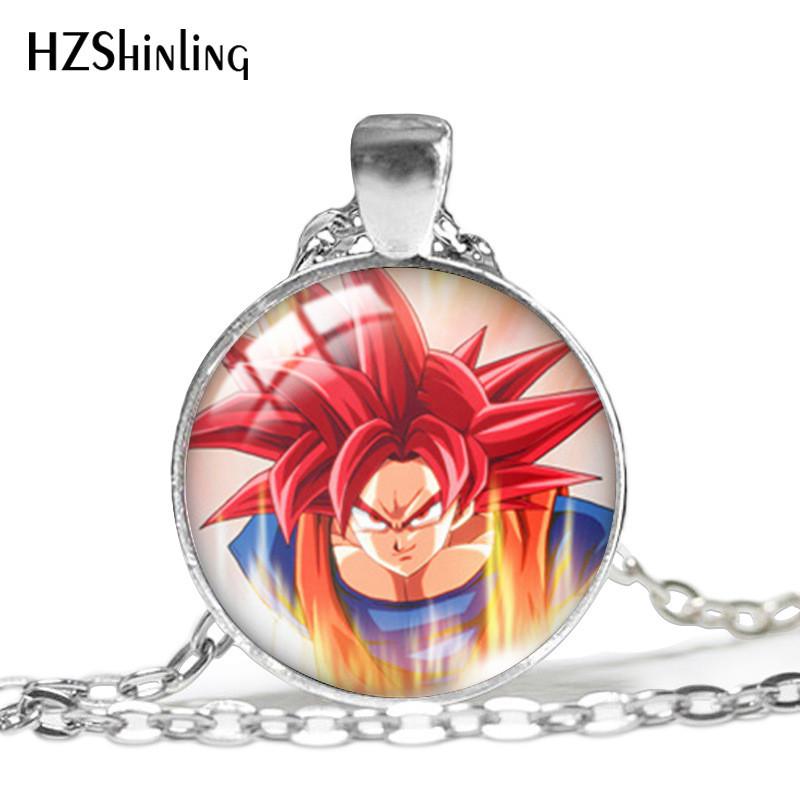 Stunning Seven Dragon Balls Anime Jewelry Necklace With Geometric Glass Pendant