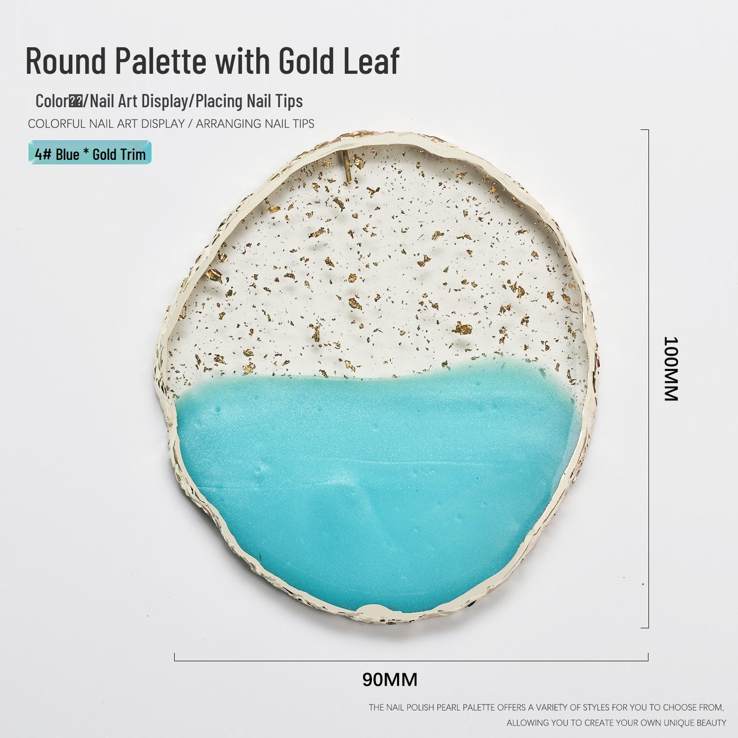 

Nail Art Agate Resin Color Mixing Palette with Gold Rim for Display and Mixing