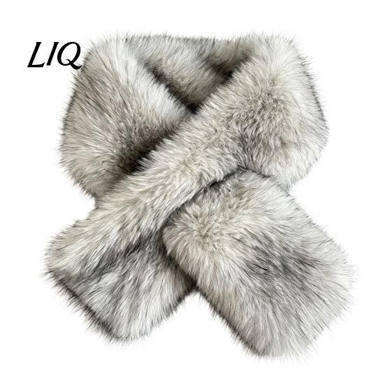 Daily Outdoor Cycling Scarf Faux Fur Collar for Women, Plush Neck Warmer Scarf, Fluffy Elegant Evening Dress Scarves, Thanksgiving Christmas