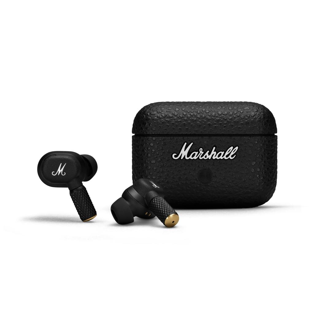 Marshall Motif II A.N.C. Noise-Canceling True Wireless Earbuds, Black, 30 Hours of Playtime, Qi Charging, and Call Support [Official Japanese Product]