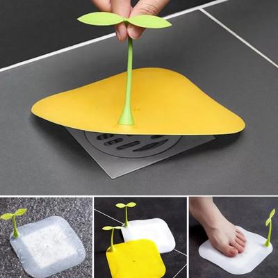 Silikonový kryt podlahové vpusti Little Bean Sprouts: Podložka pohlcující pachy 2 v 1 a zátka do vany pro kuchyň, koupelnu a prádelnu