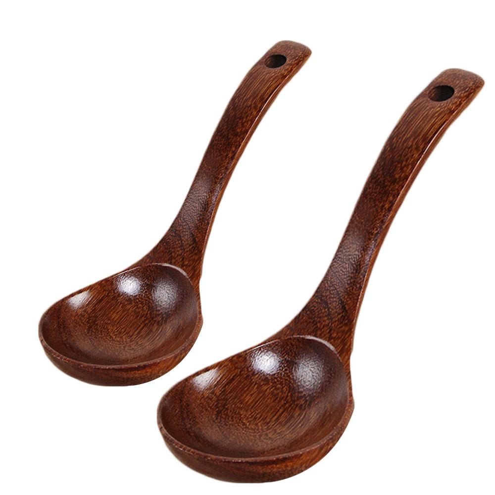 Long Handled Wooden Soup Bamboo Spoons Kitchen Cooking Utensil Rice Spoon Tools