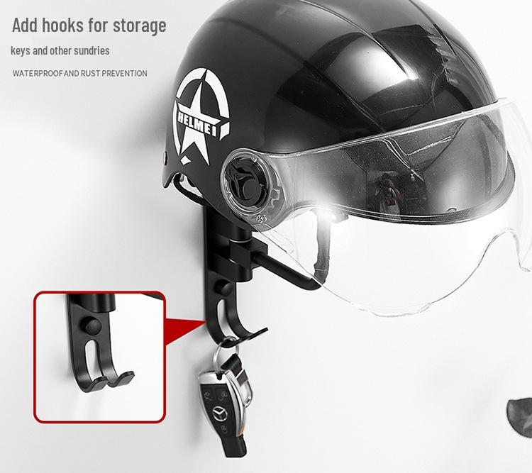 Punch-Free Wall-Mounted/Tabletop Helmet & Hat Display Rack
