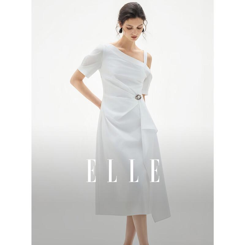 ELLE French Off-Shoulder Twist Knot A-Line Dress M