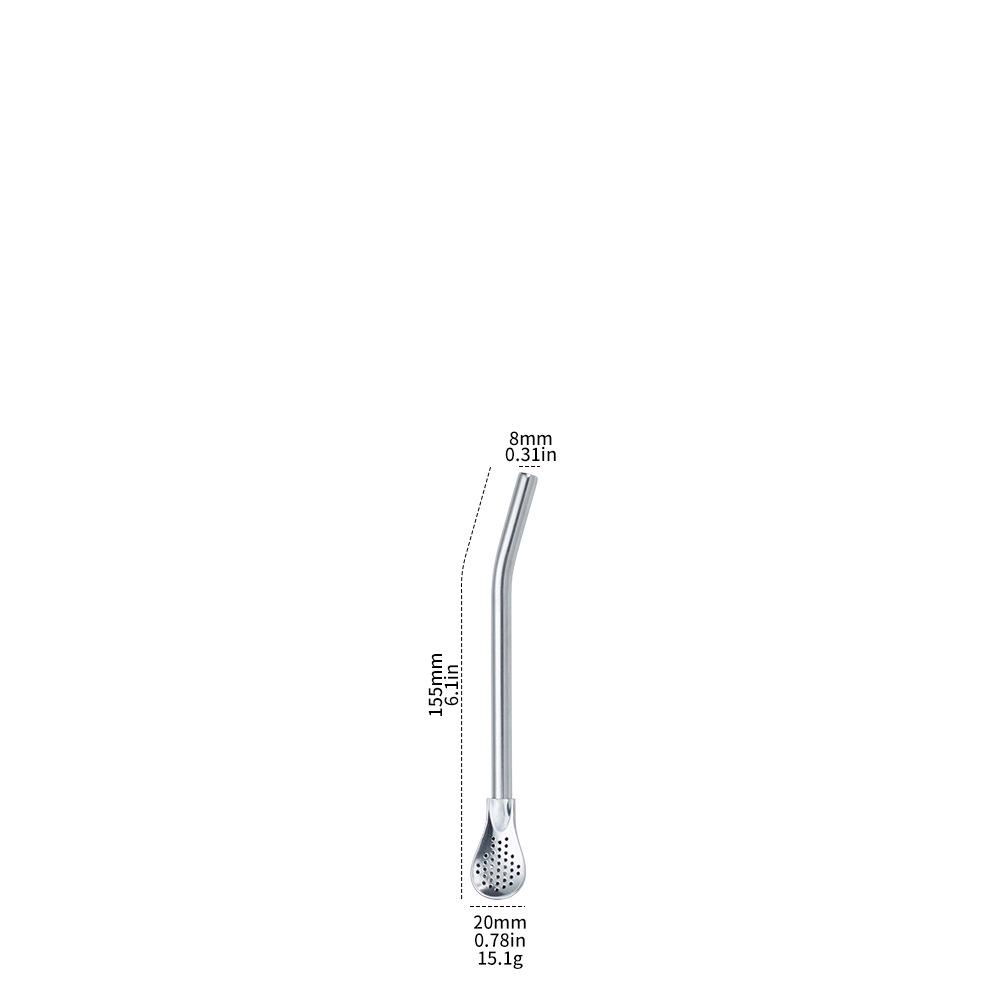 Stainless Steel Dual-Use Straw Spoon for Cocktails and Tea