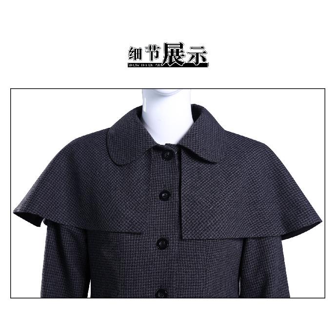 Wednesday Cosplay Costume Halloween Woollen Coat Women Trench Carnival Party Comic-con Role Playing Outfits