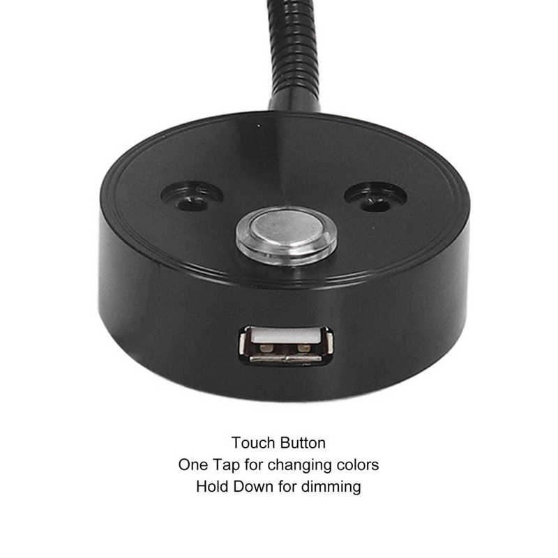 3W RV Interior Reading Lights Bedside Reading Lamp 10-30v Dimmable Adjustable Caravan Light for Car RV Boat Motorhome