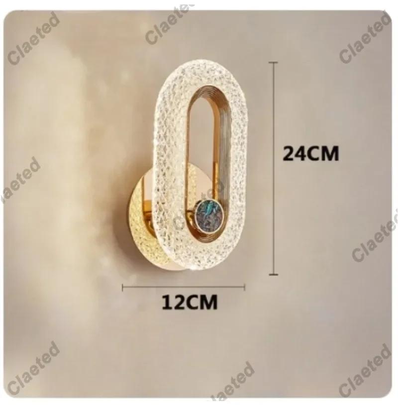 LED Acrylic Luxury Crystal Wall Lamp Indoor Bedside Lam Living Room Staircase Corridor Fashionable Decorative Lighting Fixture
