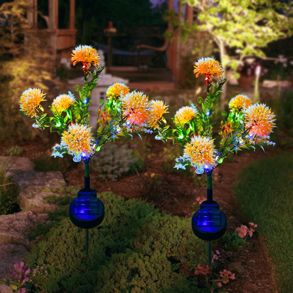 Solar Dandelion Flowers Light IP65 Waterproof with Glowing Flowers & Stems Garden Decoration Lights for Yard Lawn Pathway