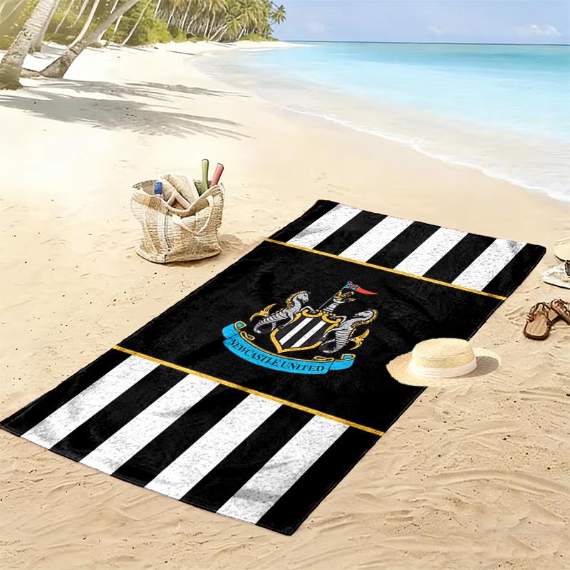 Newcastle United Logo Aufdruck Strandtuch, Großes Weiches Schnelltrocknendes Handtuch für Strand Camping Schwimmen
