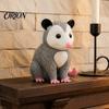 Decorative PLA Possum Crafts 3D Printed Opossum Figurine, Cute Sitting Statue, Indoor Outdoor Realistic Animal Statues for Garden Porch Desktop Decor,