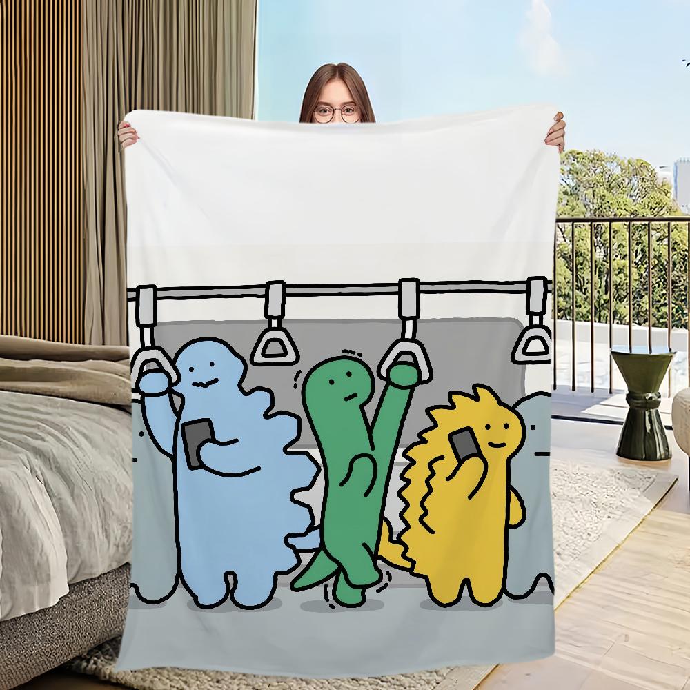 

Blanket j-Jogumans warm soft plush blanket dinosaur cartoon for sofa living room office Cute couple bedroom travel gift Flannel 30x40in