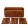 Kitchen Utensil Holder Wooden Countertop Cutlery Storage Organizer Silverware Holder with 4 Compartments for Spoon Fork