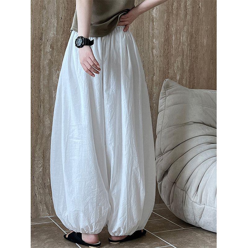 Plus Size Women s Loose Lantern Wide-Leg Casual Pants M (80-115 Jin) белый