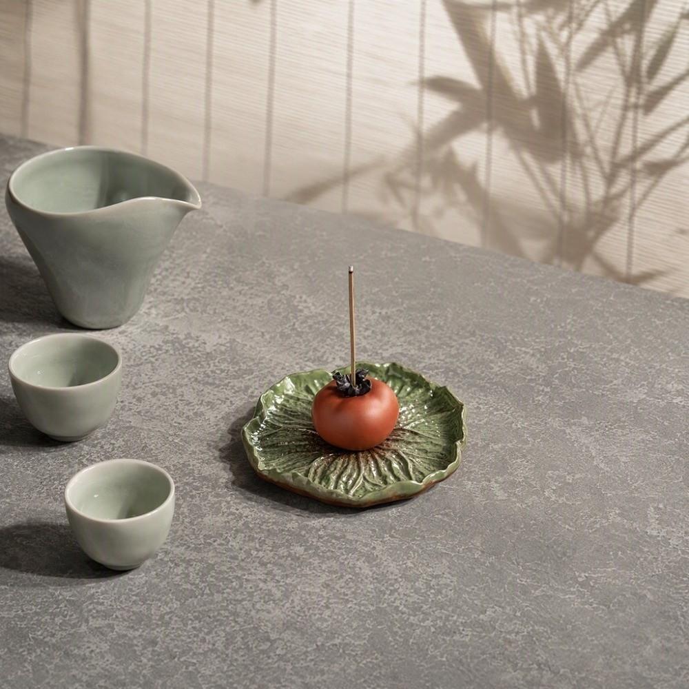 Ceramics Lotus Tabletop Incense Base Zen Chinese Style Lotus Censer Holder Yoga Meditation