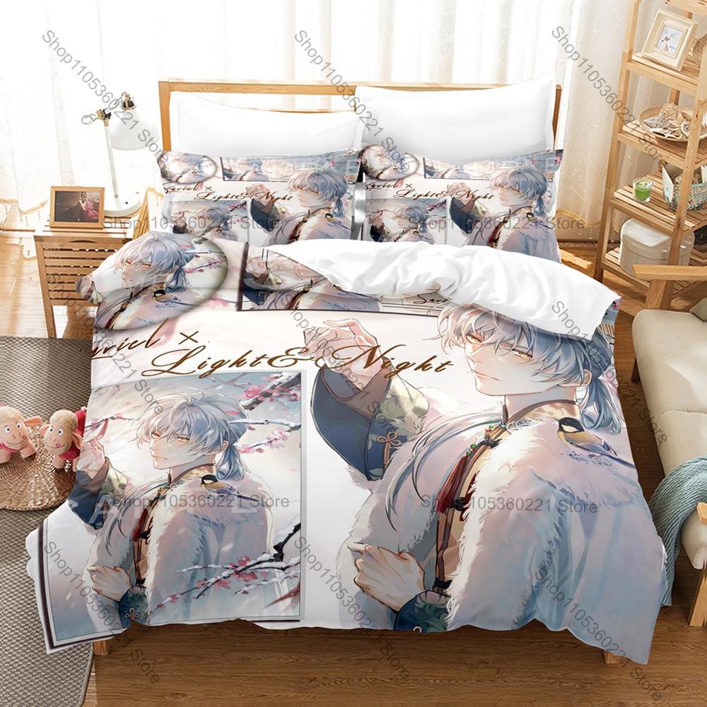 Cool Light and Night Bedding Set Duvet Cover + 2 Pillowcases Osborn Evan Sariel Jesse Charlie Game Male Character Bedroom Decor