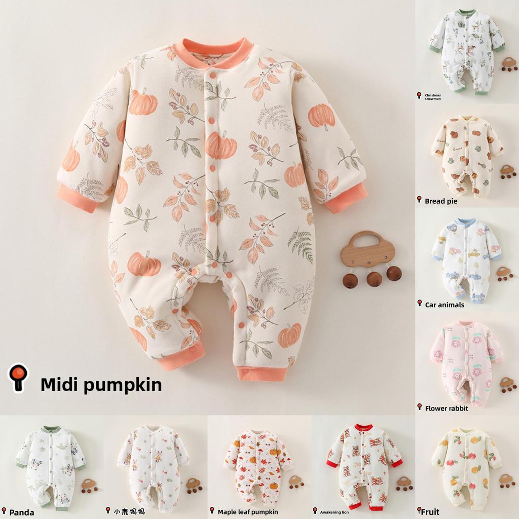 Winter Baby Onesie With Thick Cotton Layer For Newborns Girl Boy Safe For Winter