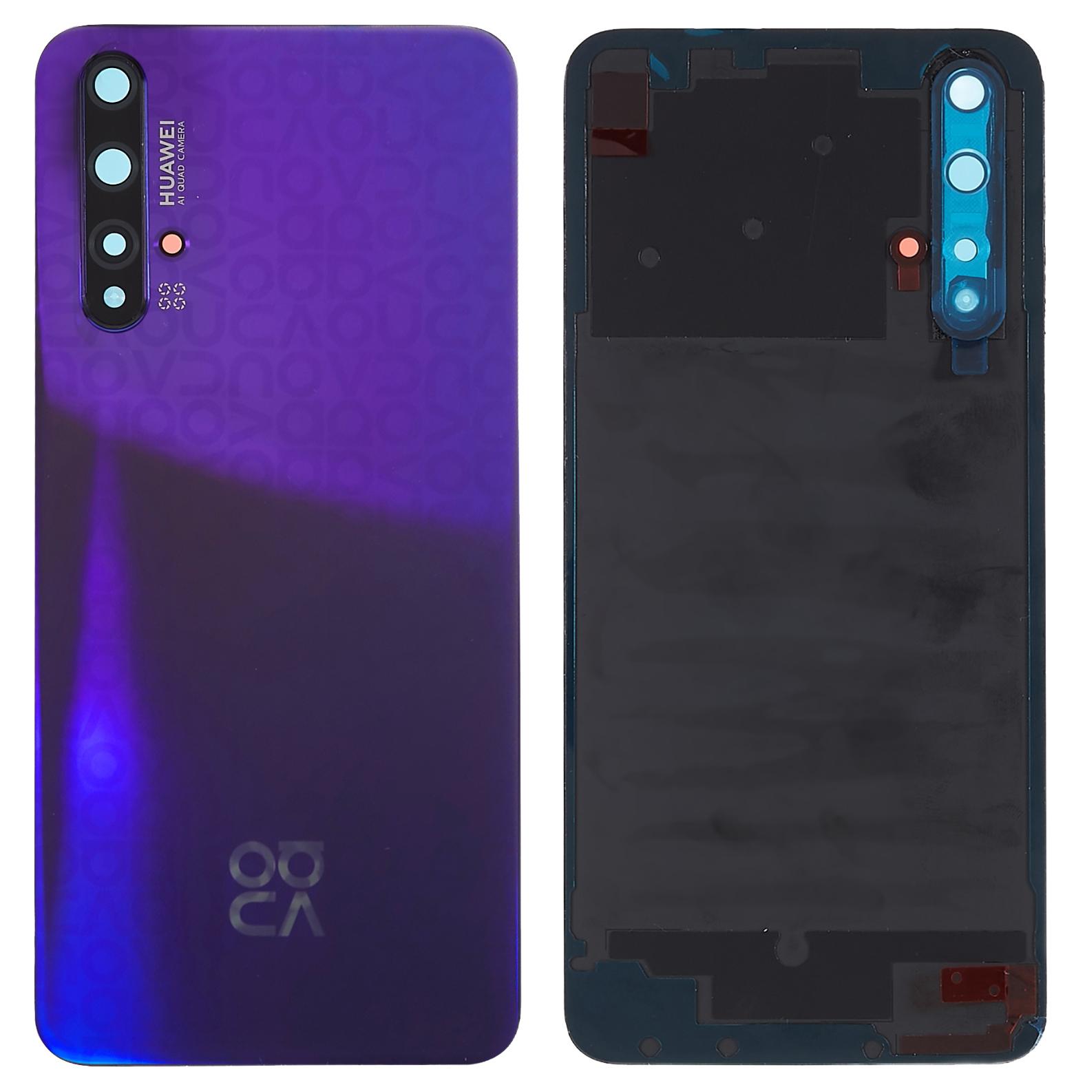 

Для Huawei nova 5T 4G OEM Корпус батареї з клейкою наліпкою + Кришка об єктива камери Purple