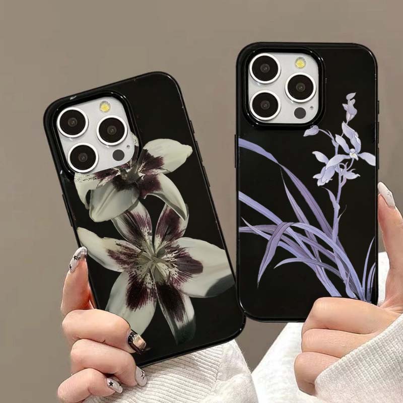Lily Orchidee Blumenmuster Weiche Handyhülle Für iPhone 16 17 15 14 13 12 11 Pro Max XS X 7 8 16e 16 Plus SE 2022 Stoßfeste Hülle