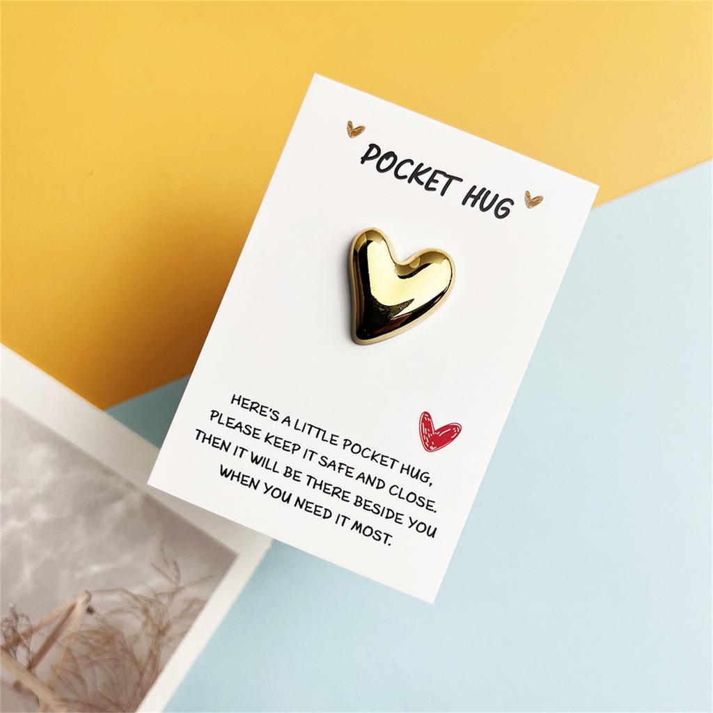 Pocket Hug Card, Glossy Heart-Shaped Gift Card, Valentine's Day Confession Card