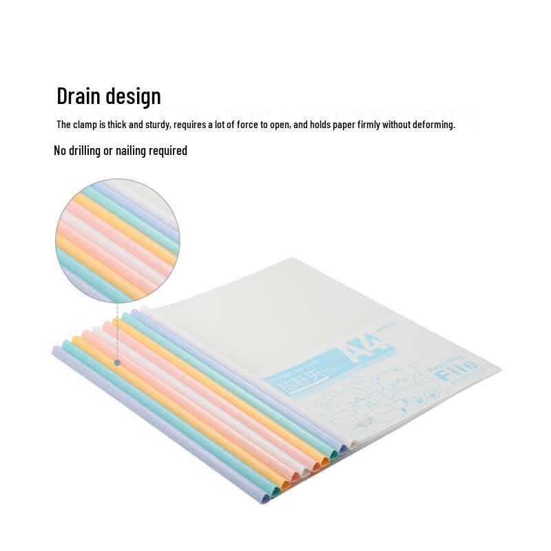 M&G A4 Assorted Color Sliding Bar File Folder, 15mm, 10-Pack