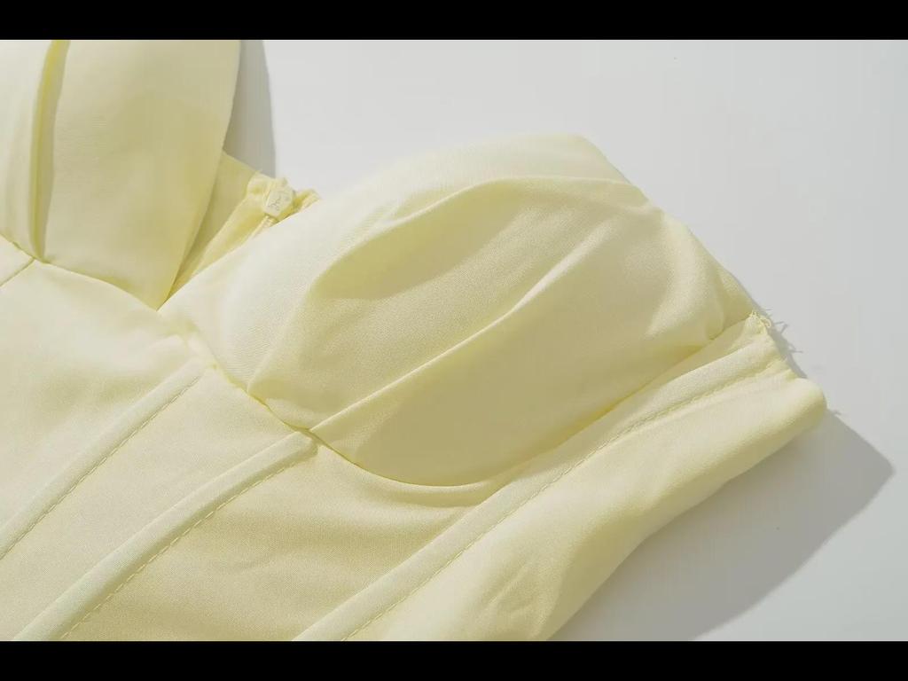 Evropský a americký styl sexy top bez ramínek zeštíhlující dlouhé šaty pro ženy