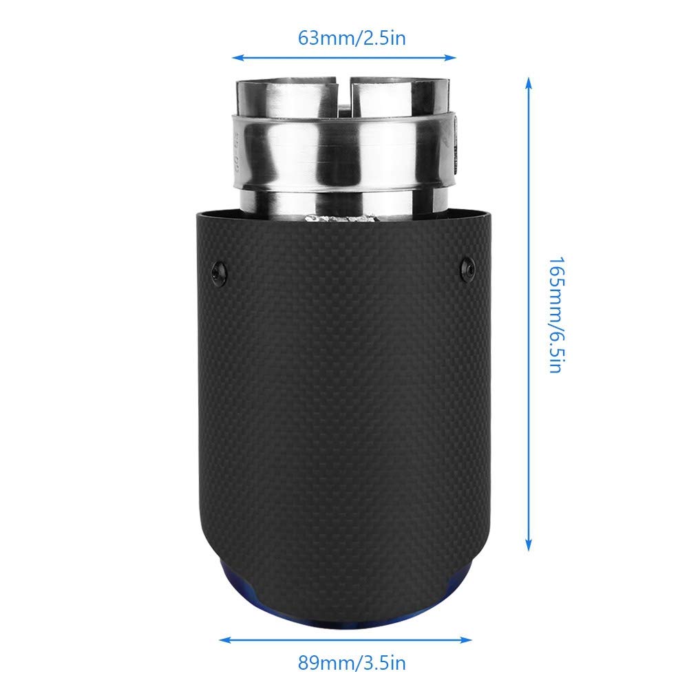 Universal Carbon Fiber Style Car Exhaust Muffler Tip - Smoother Exhaust, Increased Power, Elegant