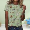 Fashion WomenAnimal Prints Print T Shirt Funny Casual O-neck Short Sleeves T-shirt Summer Female Tee Shirt