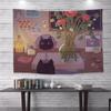 Cat Illustration Tapestry Home Decor Aesthetics Children's Room Decoration Bedroom Living Room Backdrop Decoration Tapestry