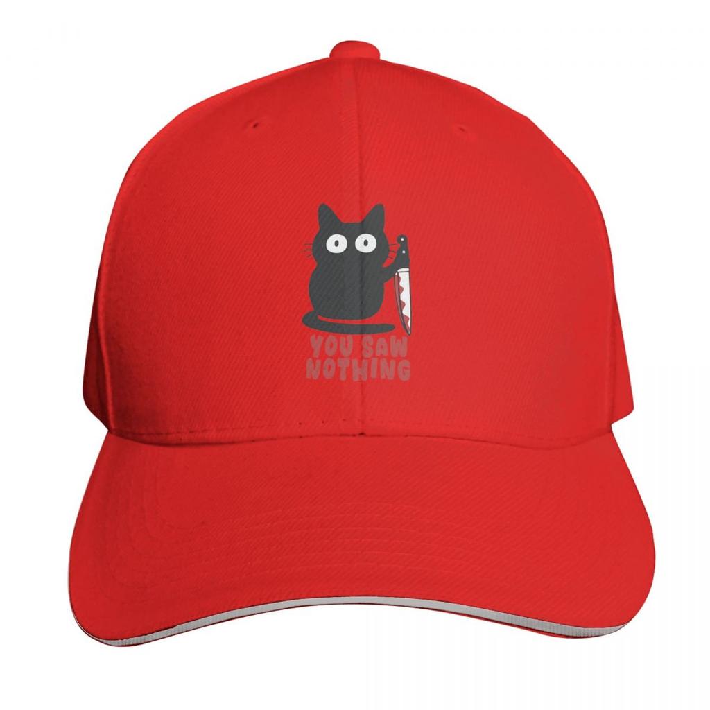 Svart Katt Mordkatt Du Såg Ingenting Keps Mode Casual Basebollkepsar Justerbar Hatt Hip Hop Sommar Unisex Basebollkepsar