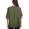 Summer New Women's Mid-sleeve Elegant Casual Solid Color V-neck Chiffon Shirt