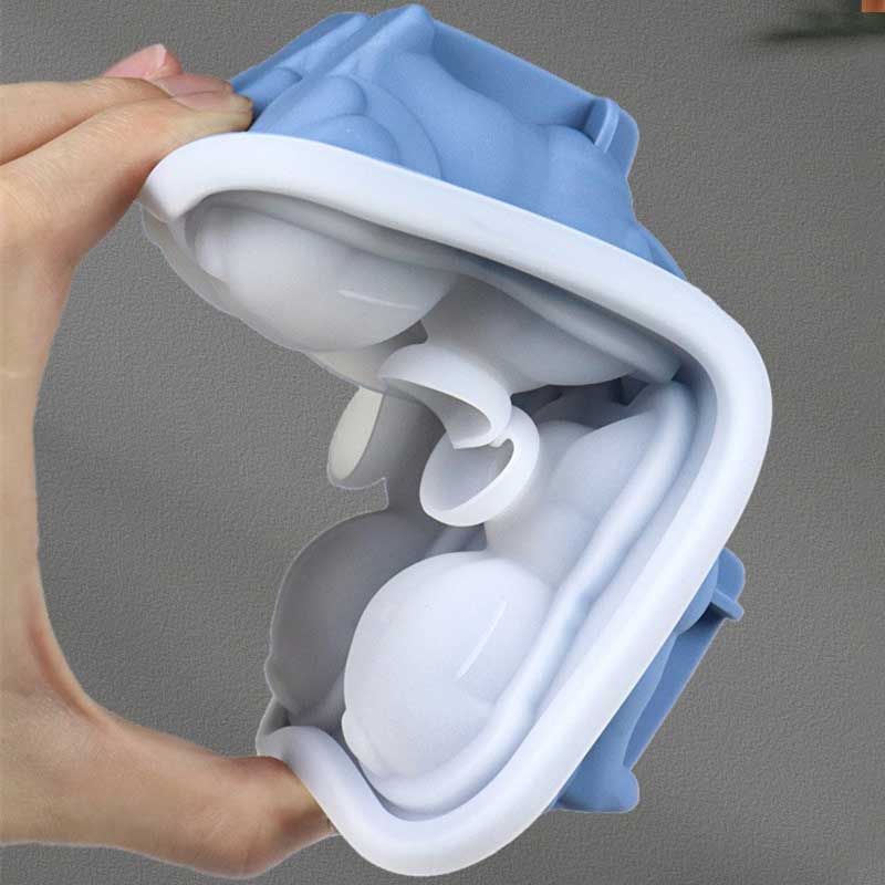 French Bulldog Ice Tray Silicone Durable Not Easily Deformed Portable Drinkware Accessories Household Ice Mold Four Grid Cartoon