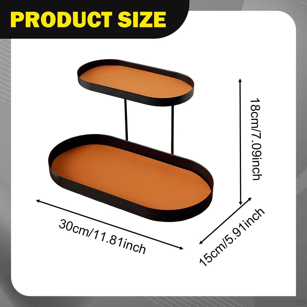 Counter Organizer Double Layer Decor Rack Perfume Makeup Skincare Shelf for Bedroom