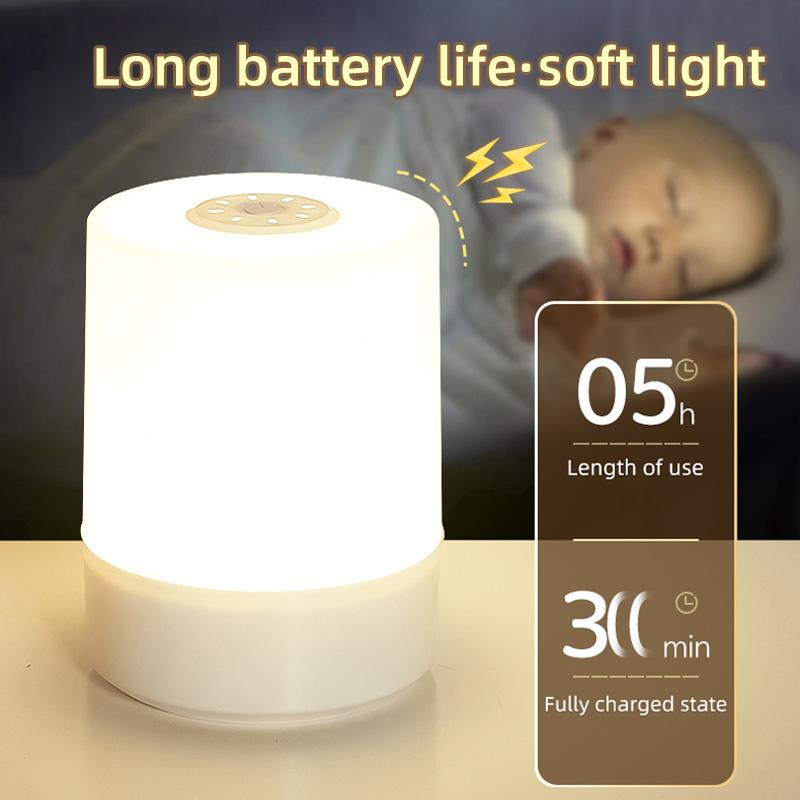 1 Adet Kademesiz Dim Edilebilir LED Gece Lambası Dokunmatik Yatak Yanı USB Taşınabilir LED Masa Lambası Yatak Odası Dekorasyonu Uyku Gece Lambası Çocuk Hediyesi