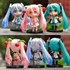 3pcs New Hatsune Miku Figure Mini Character Ornaments Kawai Pink Green Hatsune Home desk Decoration Adult Toy kid Birthday Gift