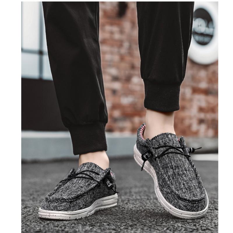 Sommar Herr Canvas Skor Linne Ovandel Mjuk Sula Vulkaniserade Casuals för Män Business Casual Skor Utomhus Körning Flats 2025