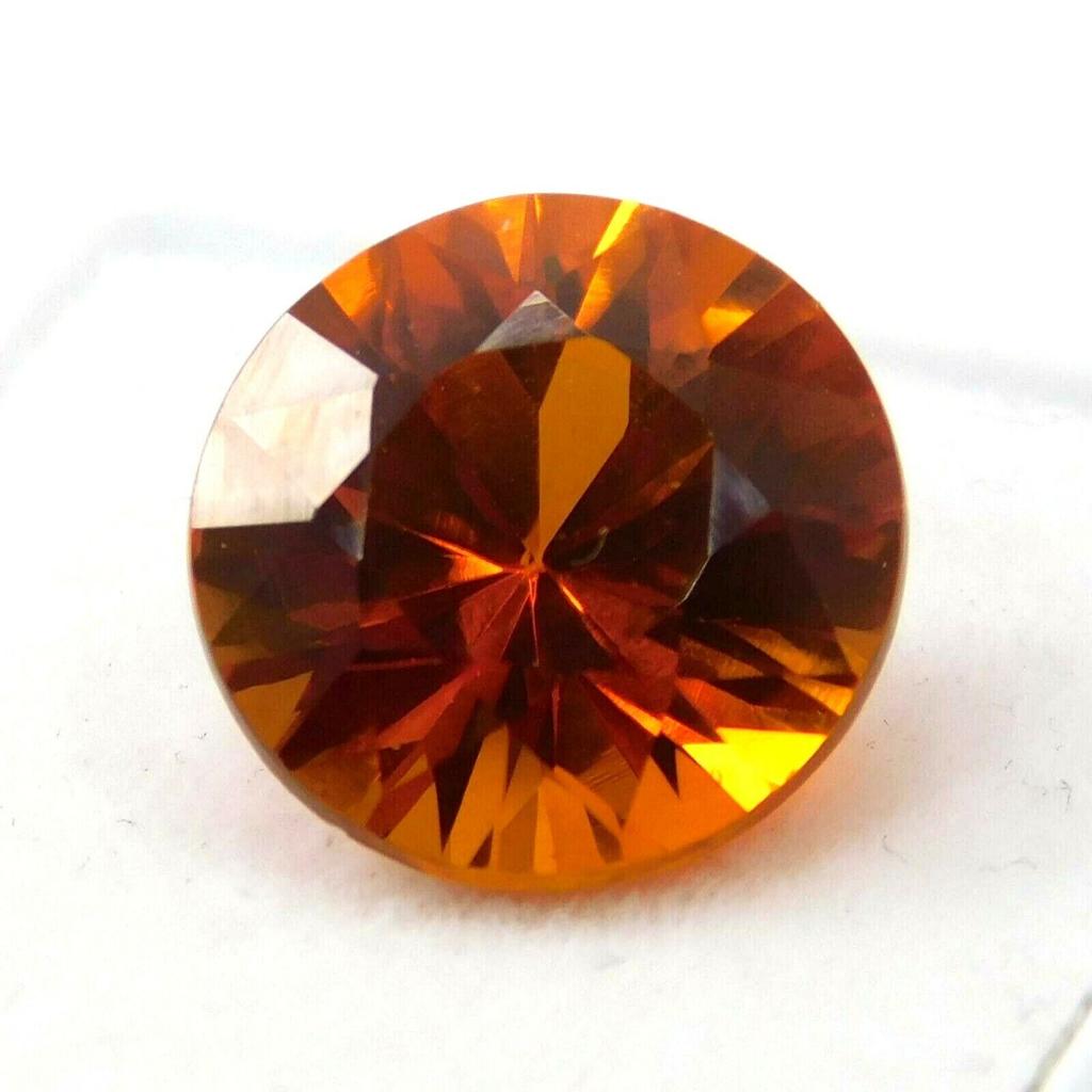Orange Sapphire 8.00 Ct Precious NATURAL Round  Shape CERTIFIED Loose Gemstone Aq-706033