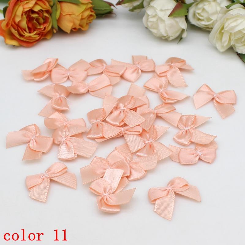 50-100Pcs/Pack 2*2.5cm Small Dacron Ribbon Bow Flower Craft Decoration Handwork DIY Party Decoration Colored Ribbon Bows