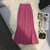 2025 Summer High Waist French Fishtail Midi Skirt for Women - Slim A-Line with Irregular Hem