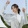 Sweet Solid Color Summer Sunscreen Shawl Sunshade Cloak Thin Ice Silk Cape Arm Sleeves Crop Top Sun Protection Clothing Running