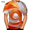 Fashion Top Fashion 3D Printing Curved Design Pattern T-shirt New Men's and Women's Round Neck Street Style Unisex