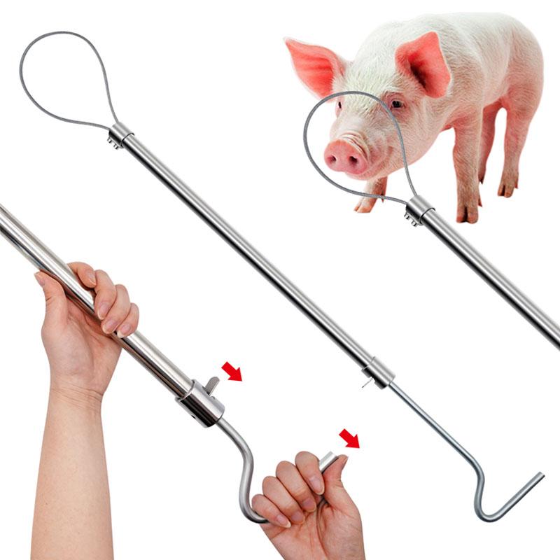 1Pcs Wired Catching Pig Lasso Baoding Pig Head Grab Pig Device Pig Equipment Convenient Safety Copper Handle