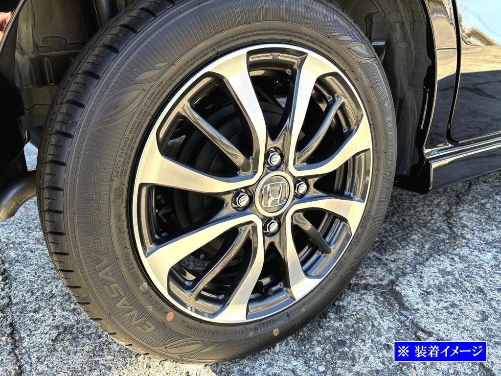 BRIGHTZ N-BOX Custom JF5/JF6 Stainless Steel Center Wheel Cap Rings, 4-Piece Set, Satin Silver [SID-ETC-SMA-052], JF 5/JF 6