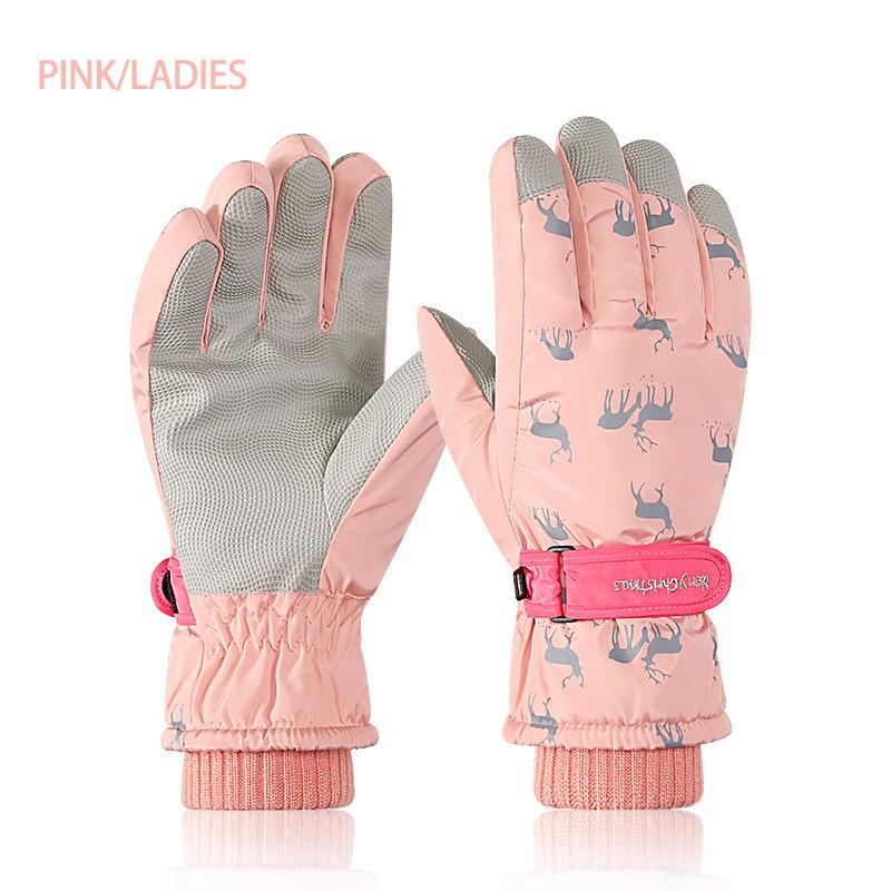 Buy Winter Outdoor Ski Gloves Ladies Warm and Velvet Waterproof Non