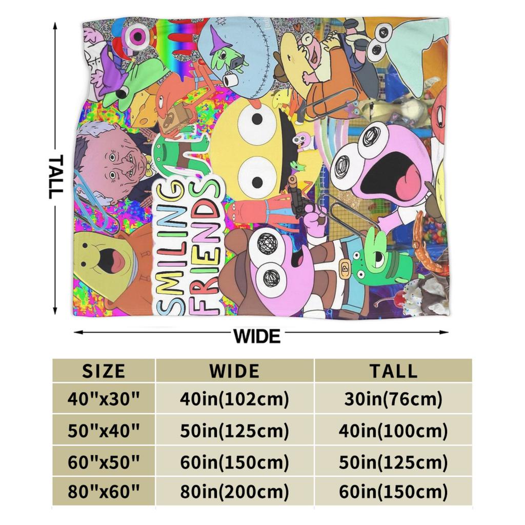 Smiling Friends Pim and Charlie  Blanket Multi-size Super Soft Cozy  Throw Blankets for Sofa Couch and Bed